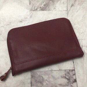 Avon Rich Burgundy Leather Jewelry Pouch